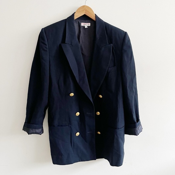 Talbots Navy Blue Wool Coat | Size Large - Picture 1 of 6